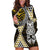 Yellow Aotearoa Niho Taniwha Hoodie Dress Maori Mythology Tooth - Taniko Motifs