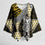 Yellow Aotearoa Niho Taniwha Kimono Sleeve Blouse Maori Mythology Tooth - Taniko Motifs - Polynesian Pride