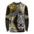 Yellow Aotearoa Niho Taniwha Long Sleeve Shirt Maori Mythology Tooth - Taniko Motifs