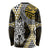 Yellow Aotearoa Niho Taniwha Long Sleeve Shirt Maori Mythology Tooth - Taniko Motifs