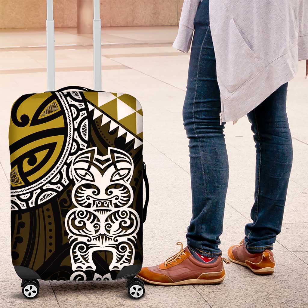 Yellow Aotearoa Niho Taniwha Luggage Cover Maori Mythology Tooth - Taniko Motifs