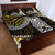 Yellow Aotearoa Niho Taniwha Quilt Bed Set Maori Mythology Tooth - Taniko Motifs