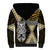 Yellow Aotearoa Niho Taniwha Sherpa Hoodie Maori Mythology Tooth - Taniko Motifs