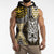 Yellow Aotearoa Niho Taniwha Sleeveless Zip Hoodie Maori Mythology Tooth - Taniko Motifs - Polynesian Pride