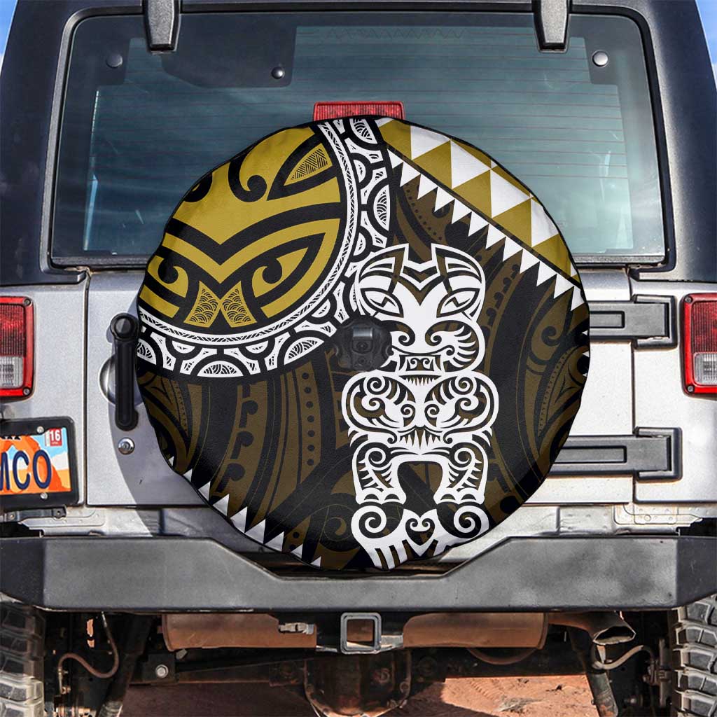 Yellow Aotearoa Niho Taniwha Spare Tire Cover Maori Mythology Tooth - Taniko Motifs