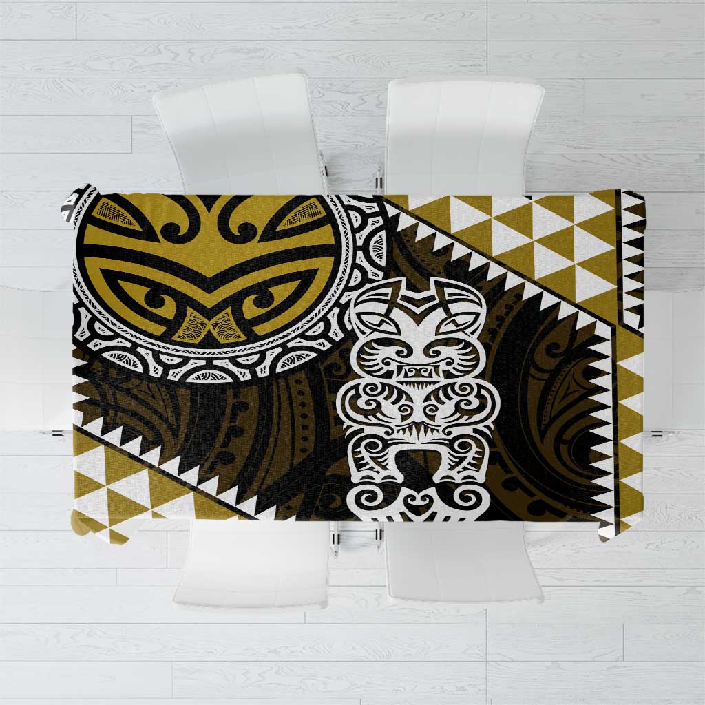 Yellow Aotearoa Niho Taniwha Tablecloth Maori Mythology Tooth - Taniko Motifs