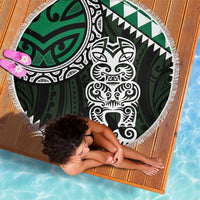 Green Aotearoa Niho Taniwha Beach Blanket Maori Mythology Tooth - Taniko Motifs