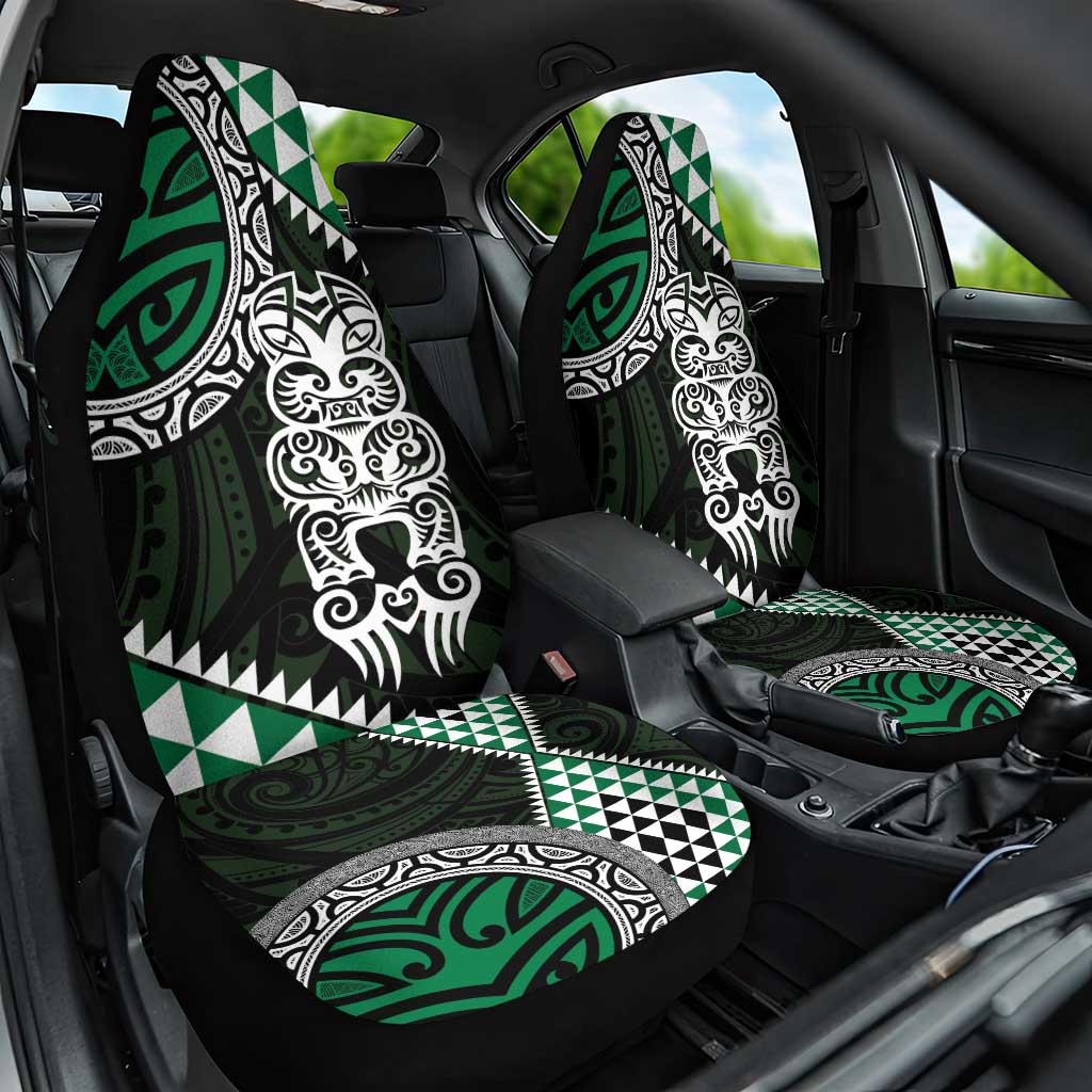 Green Aotearoa Niho Taniwha Car Seat Cover Maori Mythology Tooth - Taniko Motifs