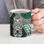 Green Aotearoa Niho Taniwha Ceramic Mug Maori Mythology Tooth - Taniko Motifs - Polynesian Pride