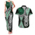 Green Aotearoa Niho Taniwha Couples Matching Tank Maxi Dress and Hawaiian Shirt Maori Mythology Tooth - Taniko Motifs