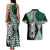 Green Aotearoa Niho Taniwha Couples Matching Tank Maxi Dress and Hawaiian Shirt Maori Mythology Tooth - Taniko Motifs