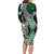 Green Aotearoa Niho Taniwha Family Matching Long Sleeve Bodycon Dress and Hawaiian Shirt Maori Mythology Tooth - Taniko Motifs