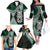 Green Aotearoa Niho Taniwha Family Matching Off The Shoulder Long Sleeve Dress and Hawaiian Shirt Maori Mythology Tooth - Taniko Motifs