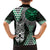 Green Aotearoa Niho Taniwha Family Matching Puletasi and Hawaiian Shirt Maori Mythology Tooth - Taniko Motifs