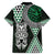 Green Aotearoa Niho Taniwha Family Matching Puletasi and Hawaiian Shirt Maori Mythology Tooth - Taniko Motifs