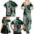 Green Aotearoa Niho Taniwha Family Matching Summer Maxi Dress and Hawaiian Shirt Maori Mythology Tooth - Taniko Motifs