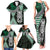 Green Aotearoa Niho Taniwha Family Matching Tank Maxi Dress and Hawaiian Shirt Maori Mythology Tooth - Taniko Motifs