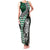 Green Aotearoa Niho Taniwha Family Matching Tank Maxi Dress and Hawaiian Shirt Maori Mythology Tooth - Taniko Motifs