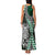 Green Aotearoa Niho Taniwha Family Matching Tank Maxi Dress and Hawaiian Shirt Maori Mythology Tooth - Taniko Motifs