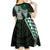 Green Aotearoa Niho Taniwha Kid Short Sleeve Dress Maori Mythology Tooth - Taniko Motifs