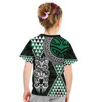 Green Aotearoa Niho Taniwha Kid T Shirt Maori Mythology Tooth - Taniko Motifs