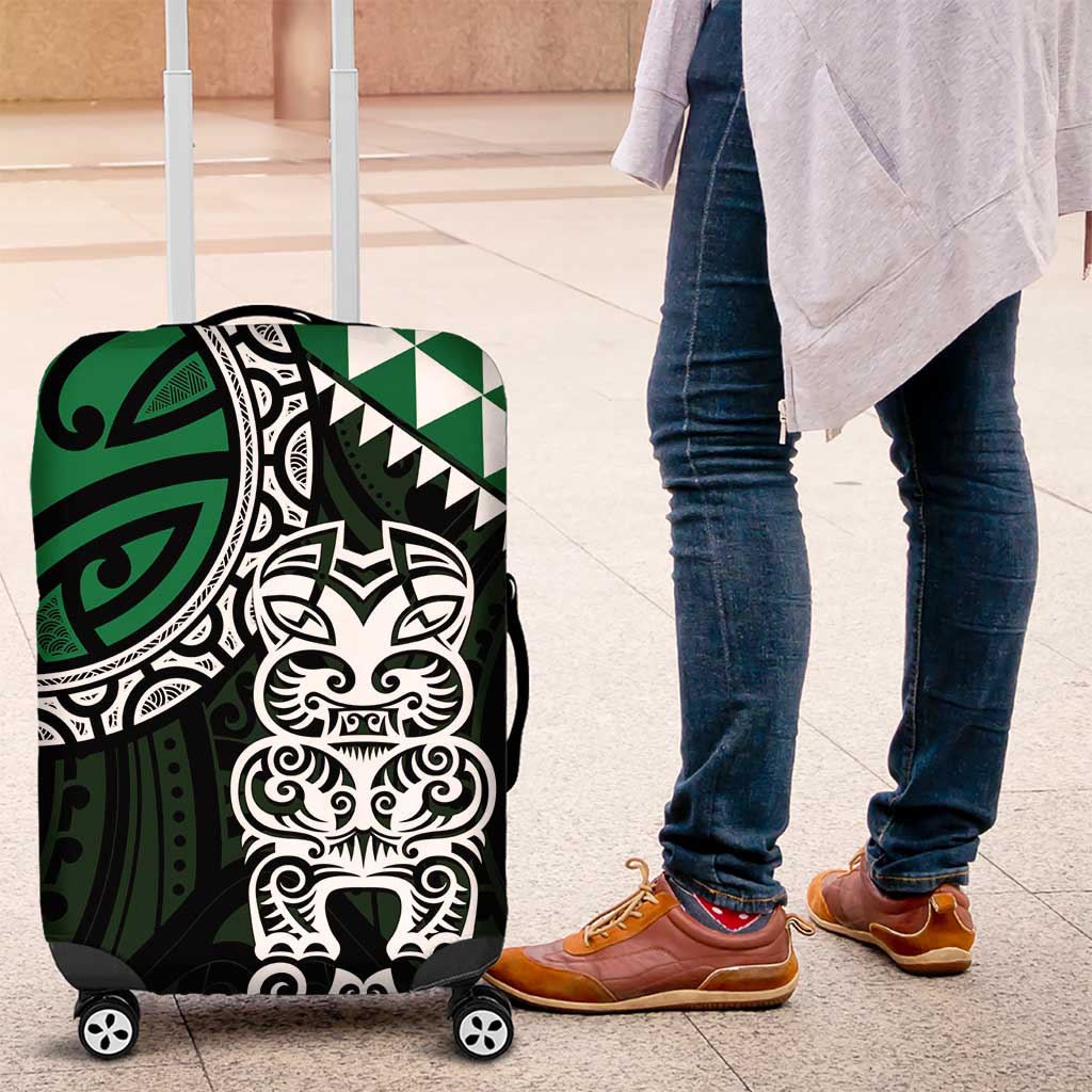 Green Aotearoa Niho Taniwha Luggage Cover Maori Mythology Tooth - Taniko Motifs