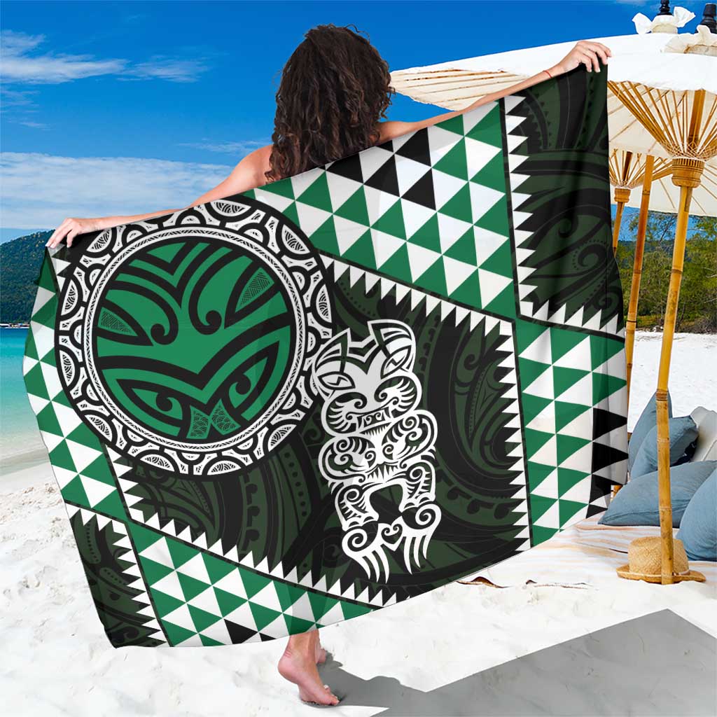 Green Aotearoa Niho Taniwha Sarong Maori Mythology Tooth - Taniko Motifs