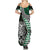 Green Aotearoa Niho Taniwha Summer Maxi Dress Maori Mythology Tooth - Taniko Motifs