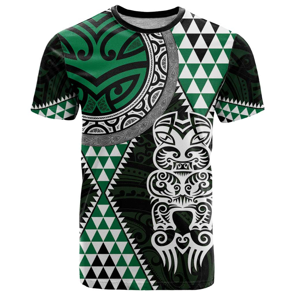 Green Aotearoa Niho Taniwha T Shirt Maori Mythology Tooth - Taniko Motifs