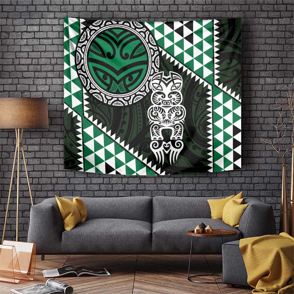 Green Aotearoa Niho Taniwha Tapestry Maori Mythology Tooth - Taniko Motifs