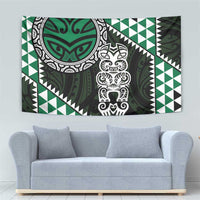 Green Aotearoa Niho Taniwha Tapestry Maori Mythology Tooth - Taniko Motifs