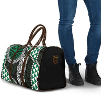 Green Aotearoa Niho Taniwha Travel Bag Maori Mythology Tooth - Taniko Motifs - Polynesian Pride