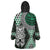 Green Aotearoa Niho Taniwha Wearable Blanket Hoodie Maori Mythology Tooth - Taniko Motifs