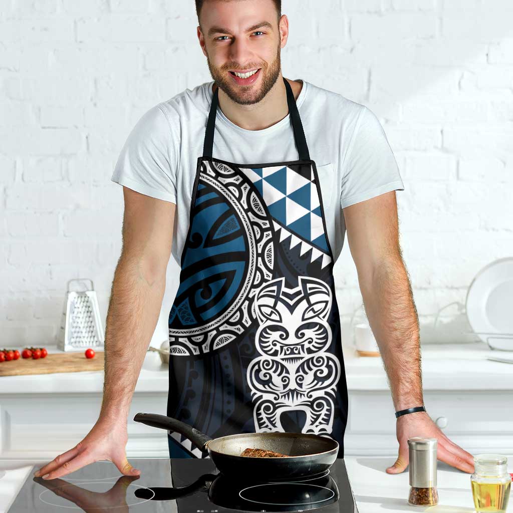 Blue Aotearoa Niho Taniwha Apron Maori Mythology Tooth - Taniko Motifs - Polynesian Pride