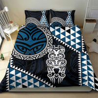 Blue Aotearoa Niho Taniwha Bedding Set Maori Mythology Tooth - Taniko Motifs