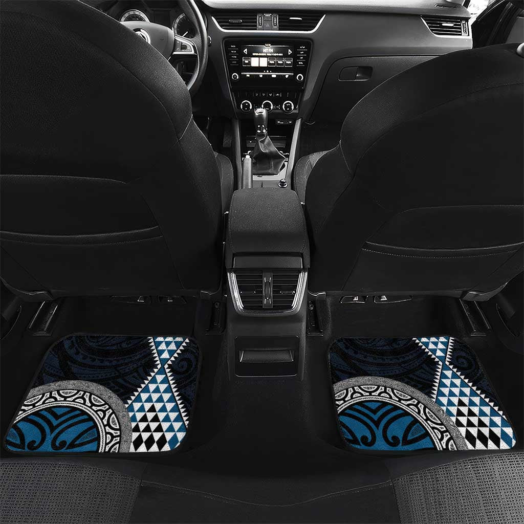 Blue Aotearoa Niho Taniwha Car Mats Maori Mythology Tooth - Taniko Motifs