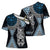 Blue Aotearoa Niho Taniwha Cross Shoulder Shirt Maori Mythology Tooth - Taniko Motifs - Polynesian Pride