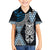 Blue Aotearoa Niho Taniwha Family Matching Long Sleeve Bodycon Dress and Hawaiian Shirt Maori Mythology Tooth - Taniko Motifs