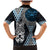 Blue Aotearoa Niho Taniwha Family Matching Mermaid Dress and Hawaiian Shirt Maori Mythology Tooth - Taniko Motifs