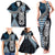 Blue Aotearoa Niho Taniwha Family Matching Tank Maxi Dress and Hawaiian Shirt Maori Mythology Tooth - Taniko Motifs