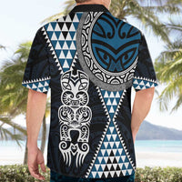Blue Aotearoa Niho Taniwha Hawaiian Shirt Maori Mythology Tooth - Taniko Motifs