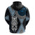 Blue Aotearoa Niho Taniwha Hoodie Maori Mythology Tooth - Taniko Motifs