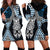 Blue Aotearoa Niho Taniwha Hoodie Dress Maori Mythology Tooth - Taniko Motifs