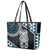 Blue Aotearoa Niho Taniwha Leather Tote Bag Maori Mythology Tooth - Taniko Motifs