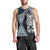 Blue Aotearoa Niho Taniwha Men Tank Top Maori Mythology Tooth - Taniko Motifs