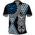 Blue Aotearoa Niho Taniwha Polo Shirt Maori Mythology Tooth - Taniko Motifs