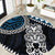 Blue Aotearoa Niho Taniwha Round Carpet Maori Mythology Tooth - Taniko Motifs