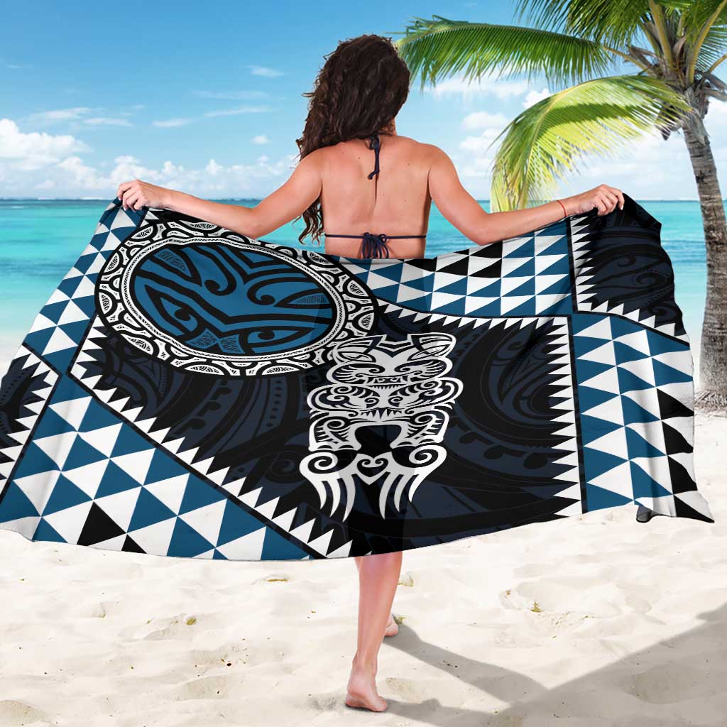 Blue Aotearoa Niho Taniwha Sarong Maori Mythology Tooth - Taniko Motifs