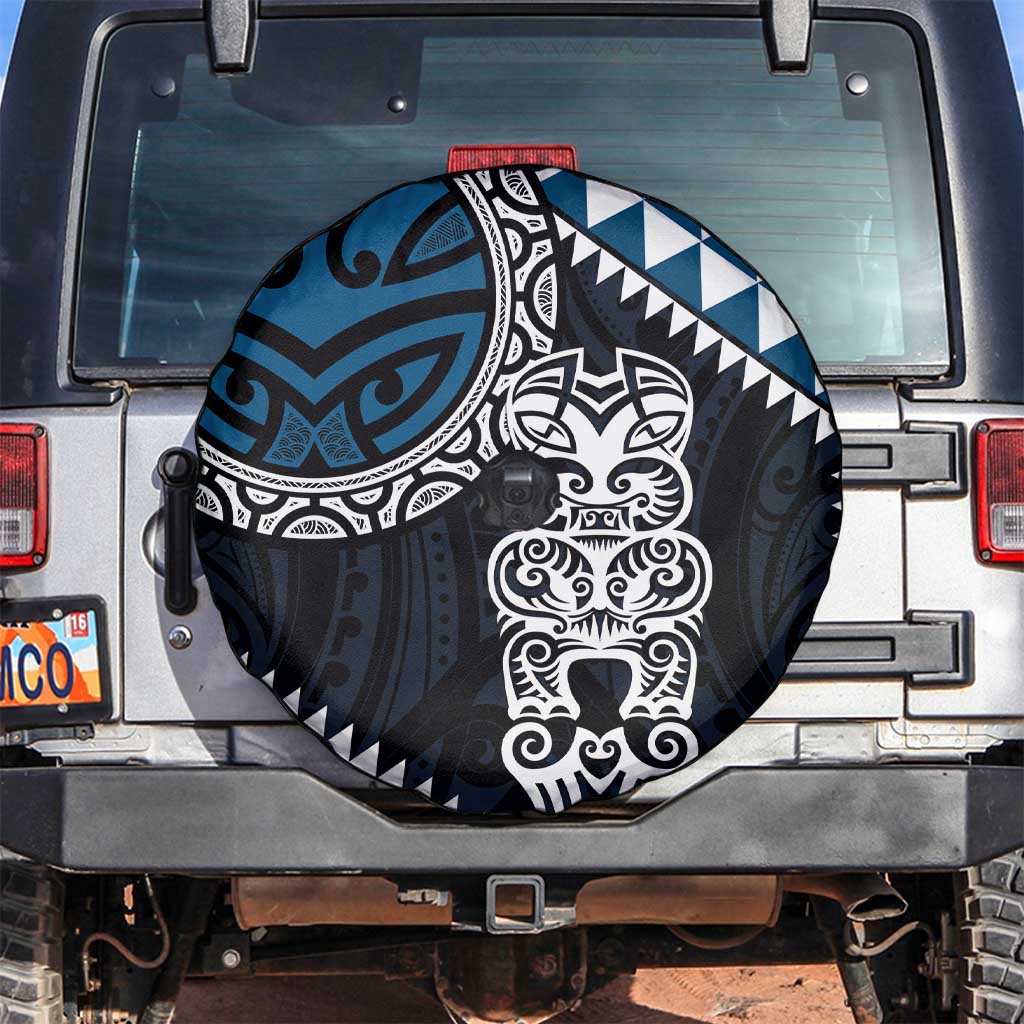 Blue Aotearoa Niho Taniwha Spare Tire Cover Maori Mythology Tooth - Taniko Motifs