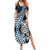 Blue Aotearoa Niho Taniwha Summer Maxi Dress Maori Mythology Tooth - Taniko Motifs